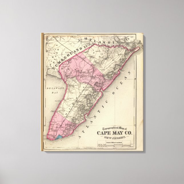Cape May Landkreis, NJ Leinwanddruck (Vorderseite)
