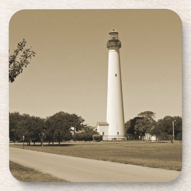 Cape May Leuchtturm Getränkeuntersetzer (Vorderseite)