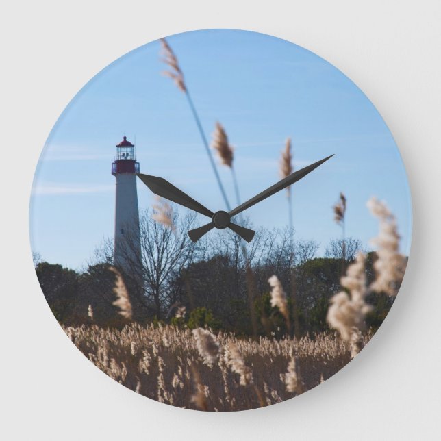 Cape May Leuchtturm Große Wanduhr (Vorderseite)