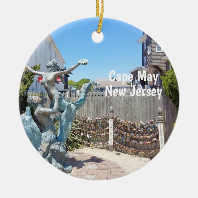 Cape May Liebe Locks Keramik Ornament (Vorne)