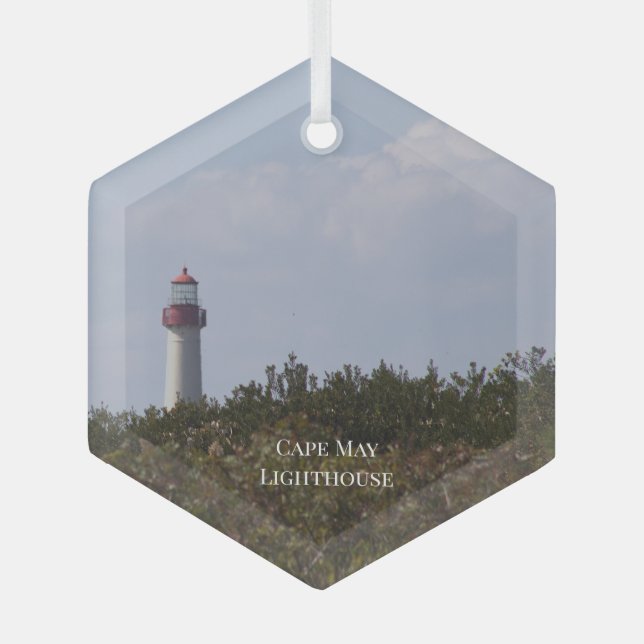 Cape May Lighthouse Ornament Aus Glas (Vorderseite)