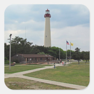 Cape May Lighthouse Quadratischer Aufkleber