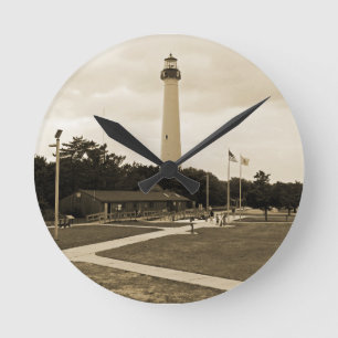 Cape May Lighthouse Runde Wanduhr