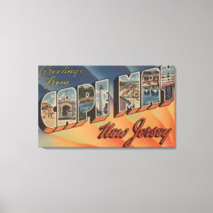 Cape May, New Jersey - Große Buchstabenszenen Leinwanddruck