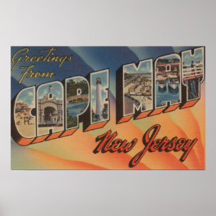 Cape May, New Jersey - Große Buchstabenszenen Poster