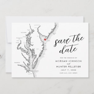 Cape May New Jersey Karte Moderne Hochzeit
