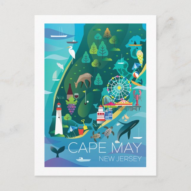 Cape May, New Jersey Postcard Postkarte (Vorderseite)