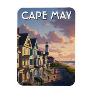 Cape May New Jersey Reise-Postkarte Magnet