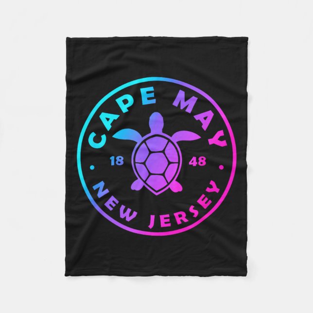 Cape May New Jersey Sea Turtle Tie Dye Vacation  Fleecedecke (Vorderseite)