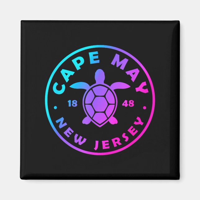 Cape May New Jersey Sea Turtle Tie Dye Vacation  Magnet (Vorne)