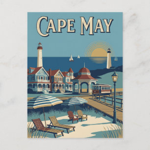 Cape May New Jersey viktorianisches Küsten-Retro-P Postkarte