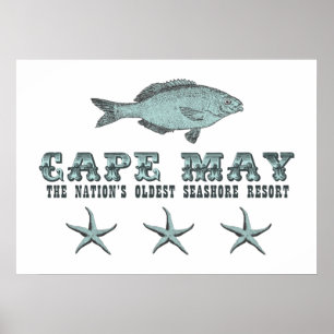 Cape May NJ Ältestes Seebad der Nation Strand Poster
