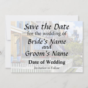 Cape May NJ - Farbige viktorianische Straße Save The Date