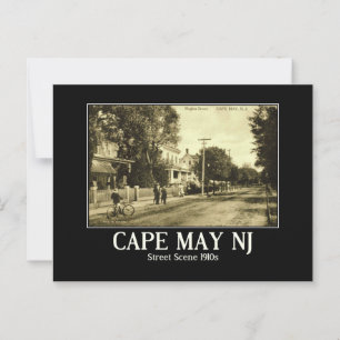 Cape May NJ Hughes St, 1910er Jahre Postkarte