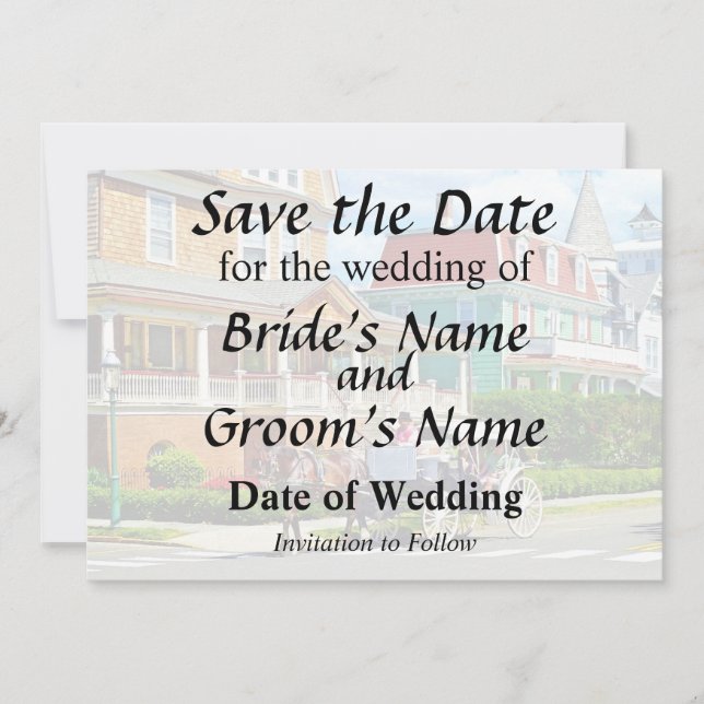 Cape May NJ Pferdekutsche Save The Date (Vorderseite)