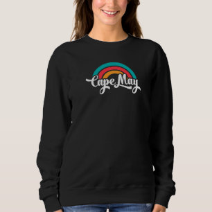 CAPE MAY NJ Retro Schrift mit Regenbogen 8 Sweatshirt