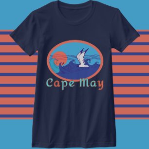 Cape May NJ Seagull Ocean Waves and Sun T-Shirt