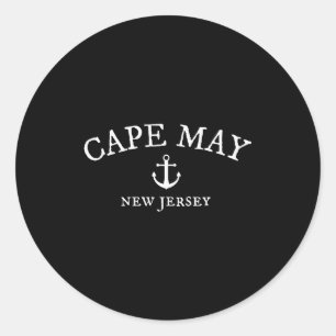 Cape May Nj-Shirt, New Jersey Küstenstadt Runder Aufkleber