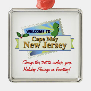 Cape May NJ Silbernes Ornament