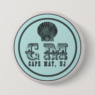 Cape May NJ Strandanhänger im Vintage-Stil Button