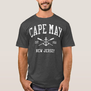 Cape May NJ Vintage gekreuzte Ruder Bootsanker T-Shirt