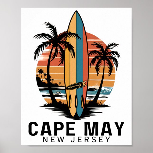 Cape May Point State Park New Jersey Surfen Surfe Poster (Vorne)