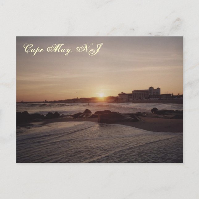 Cape May Sonnenuntergang Postkarte (Vorderseite)