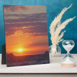 Cape May Sonnenuntergang Zwei Schiffe vorbeifahren Fotoplatte
