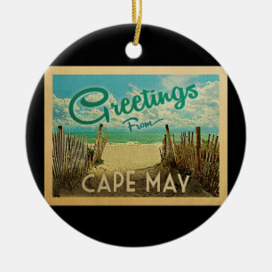 Cape May Strand-Vintage Reise Keramik Ornament