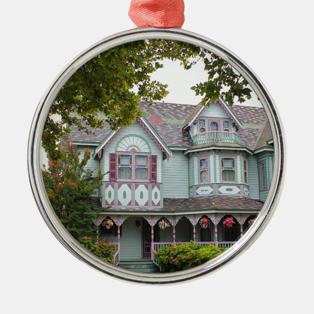 Cape May viktorianisch Silbernes Ornament (Vorne)
