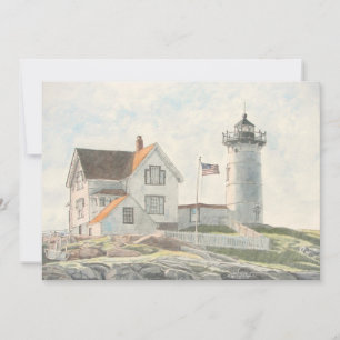 Cape Neddick Leuchtturm Aquarell Einladung