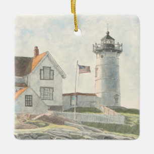 Cape Neddick Leuchtturm Keramikornament