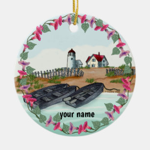 Cape Neddick Lighthouse Keramik Ornament