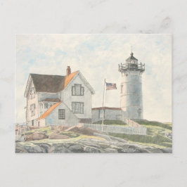 Cape Neddick Lighthouse Wasserfarbe Postkarte