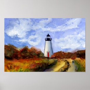 Cape Pogue Lighthouse Poster - Martha's Vineyard