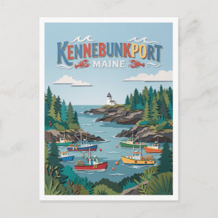 Cape Porpoise Hafen Leuchtturm Blick Kennebunkport Postkarte