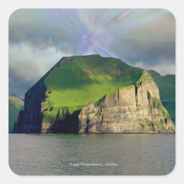 Cape Promontory Quadratischer Aufkleber (Vorderseite)