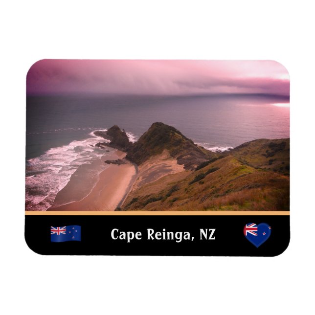 Cape Reinga & Maori Legends/Neuseeland Magnet (Horizontal)