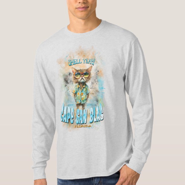 Cape San Blas Florida Beach Cat T-Shirt (Vorderseite)