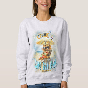 Cape San Blas Florida Beach Lounges Katze Sweatshirt