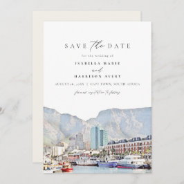 CAPE TOWN Coastline Skyline Reisen Save the Date Einladung