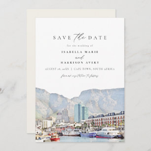CAPE TOWN Coastline Skyline Reisen Save the Date Einladung