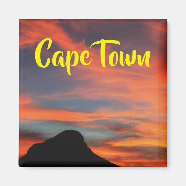 Cape Town Lion's Head Sunset View Magnet (Vorne)