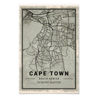 Cape town map print poster canvas South Africa |