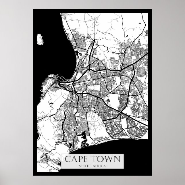 Cape Town South Africa Map Poster (Vorne)