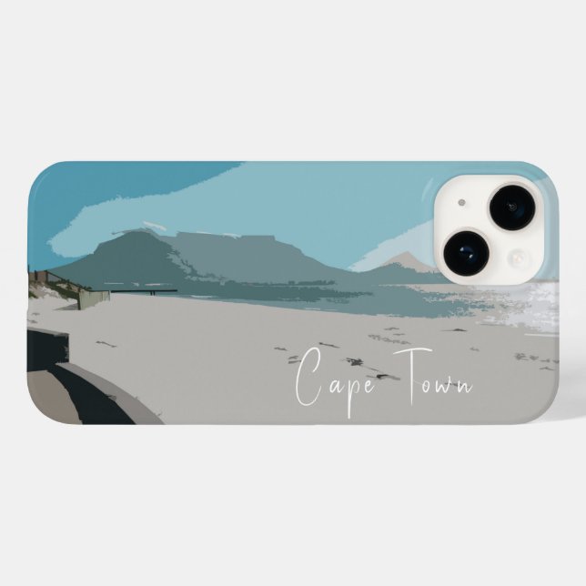 Cape Town Table Mountain Ocean Sketch Case-Mate iPhone Hülle (Rückseite (Horizontal))