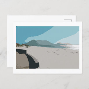 Cape Town Table Mountain Ocean Sketch Postkarte