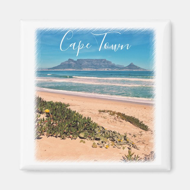 Cape Town Table Mountain Ocean Waves Beach Magnet (Vorne)