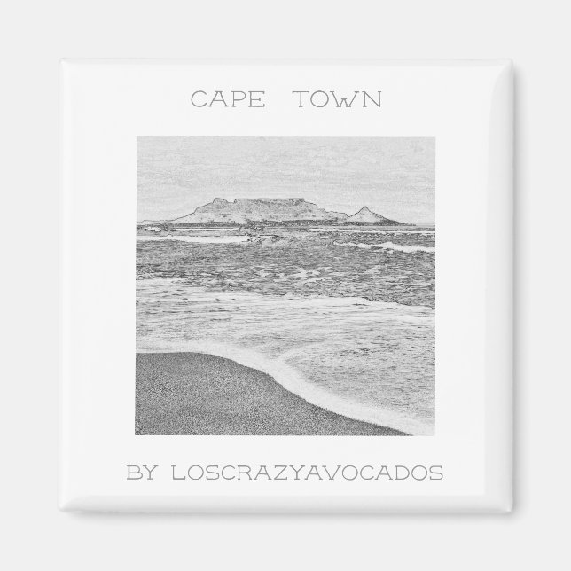 Cape Town Table Mountain Ocean Waves Beach Magnet (Vorne)