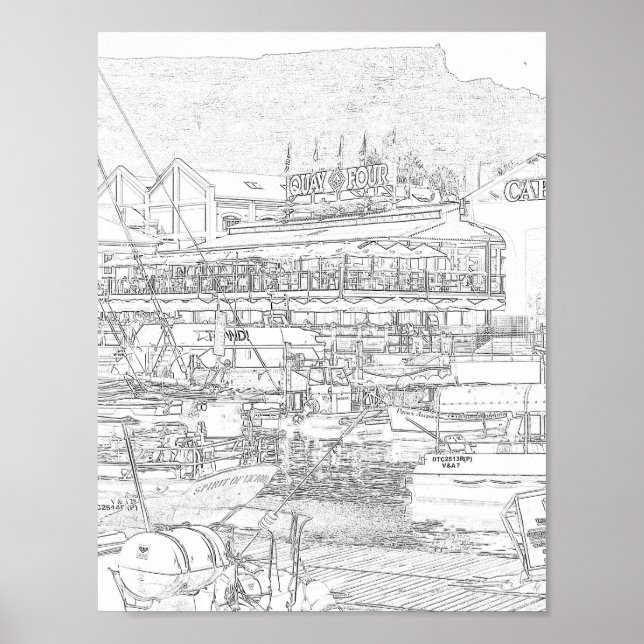 Cape Town Table Mountain V&A Wasserfront Poster (Vorne)